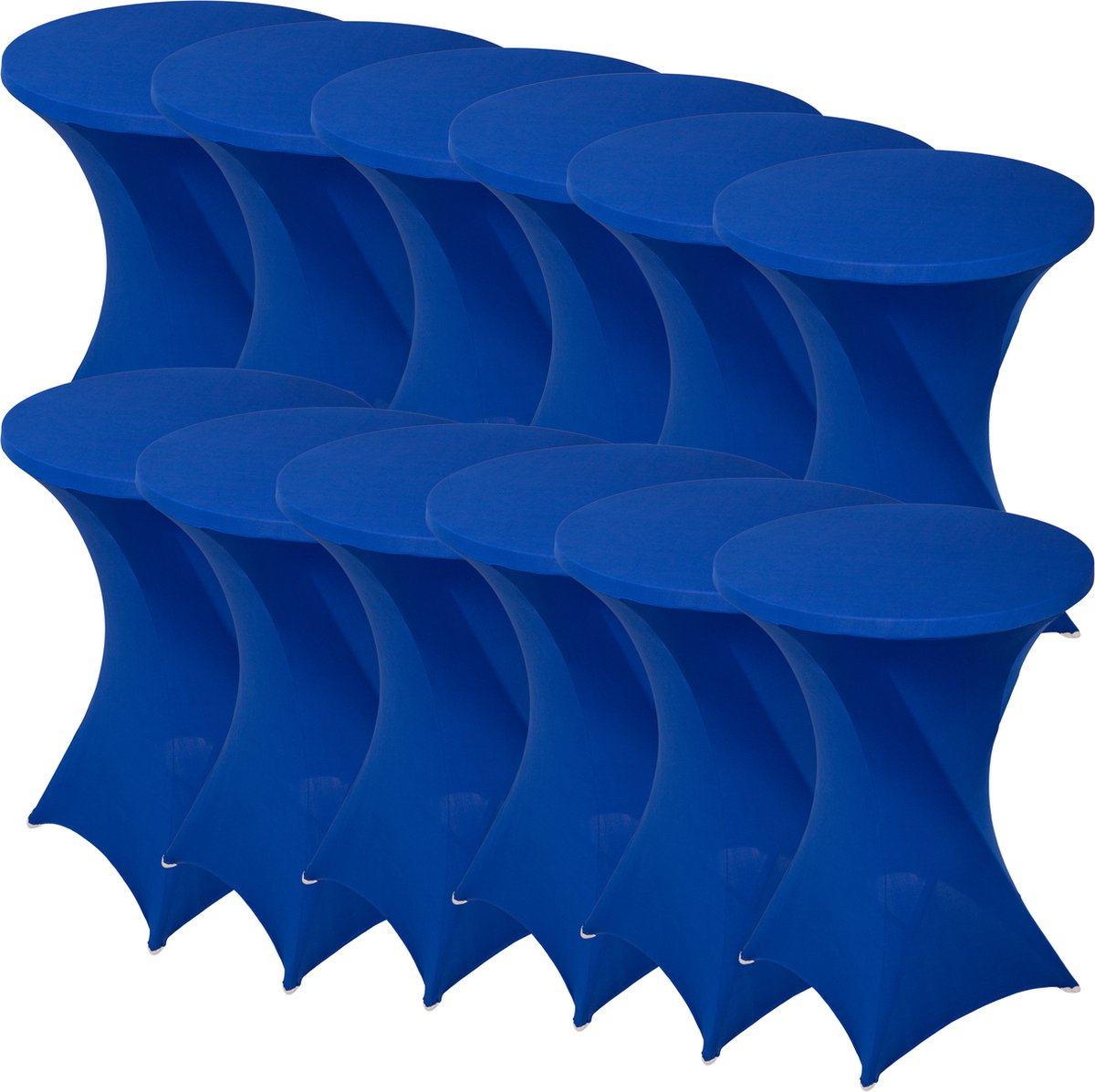 Statafelrok Blauw x 12 – ∅80-85 x 110 cm – Stretch 12 stuks – Tafelrok voor Statafel – Geschikt voor Horeca Evenementen | Sta Tafel Hoes | Staantafelhoes | Cocktailparty | Trouwerij